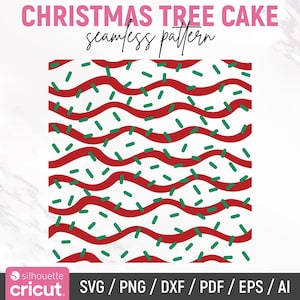 Motif de gâteau de sapin de Noël Svg, modèle sans couture, Noël sans couture, Svg de gâteau de sapin de Noël, motif de Noël, Png, téléchargement numérique