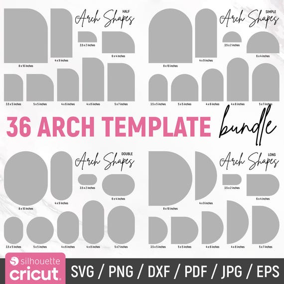 Arch Svg Bundle, Arch Wedding Invitation Template, Boho Chiara Arch Svg, Arch Sign Svg, Arch Shape Svg, Arch Invite, DIY, Instant Download
