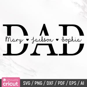 Papa Svg, Svg père, fête des pères, papa Split nom cadre Svg, Svg papa, papa signe Svg, contour papa, Cricut, Silhouette, téléchargement immédiat