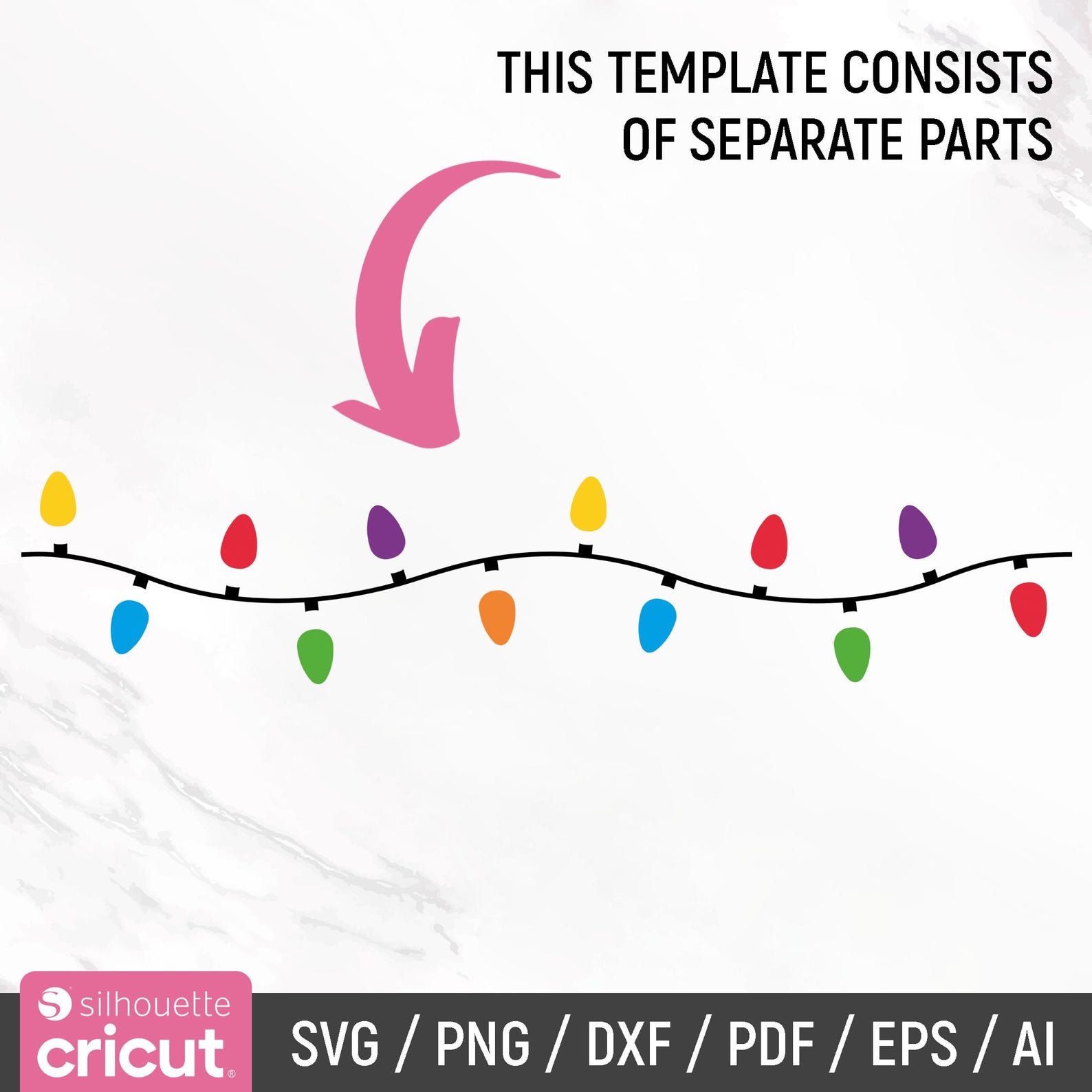 Christmas Lights Svg Bundle, Seamless Christmas Lights Pattern ...