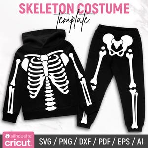 Skelet kostuum Svg, skelet Svg, Halloween Svg, skelet botten Svg, Halloween Shirt Svg, skelet silhouet, gesneden bestanden, Instant Download
