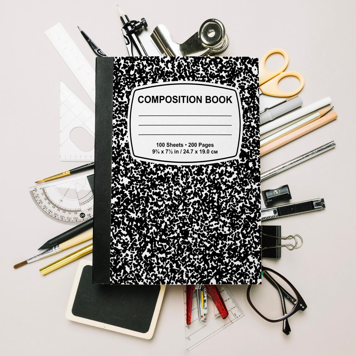 Composition Book Label Svg Bundle, Composition Notebook Labels ...