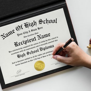 High School Diploma, Home School Diploma, Diploma Template, Printable Certificate With Seal, Diploma Replica Template, Canva Editable image 5