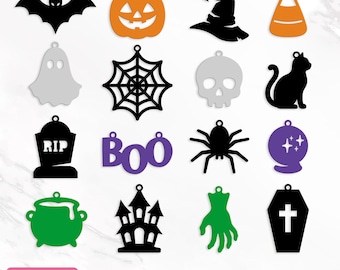 Décorations d'Halloween (SVG), Panneaux d'Halloween (SVG), Motifs d'Halloween (SVG), Décorations d'Halloween, Étiquettes cadeaux d'Halloween, Fichiers de découpe laser, Téléchargement instantané