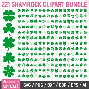 Shamrock Svg, Svg trèfle, feuille de trèfle, Clipart Saint Patrick, Svg trèfle porte-bonheur, St Patrick's Say Svg, Svg porte-bonheur, téléchargement immédiat