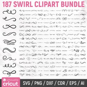 Tourbillon Svg, Svg éléments décoratifs, Intercalaires de texte, S'épanouir Svg, Swoosh Svg, Svg trait, Ornements Svg, Svg décoratif, Couper fichiers pour Cricut