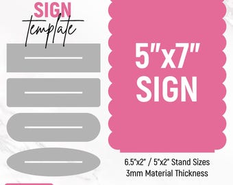 5x7 Scalloped Sign Template, Arch Sign Svg, Standing Sign Base, Social Media Sign, Business Sign, Laser Cut Files, DIY, Instant Download