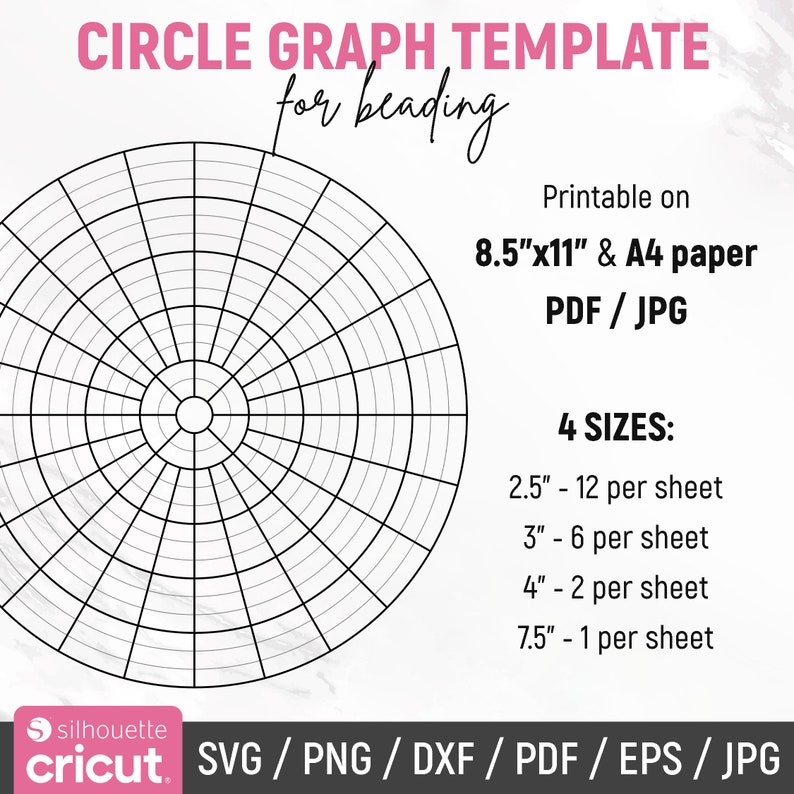 Circle Graph Template, Bead Graph Paper, Beading Pattern, Polar Graph ...
