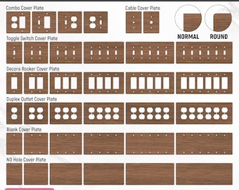 Light Switch Cover Plate Bundle, Light Switch Plate Cover Svg, Wall Plates, Toggle, Rocker, Duplex, Blank, Laser Cut Files, Instant Download