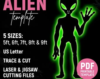 Alien Template, Halloween Scene Lawn Decor, Outdoor Silhouette Template ...