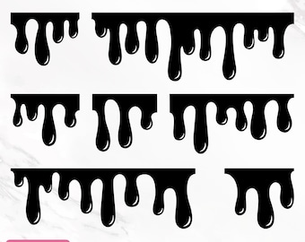 Dripping Borders Svg Bundle, Seamless, Paint Drip Svg, Blood Dripping Svg, Chocolate Drip Svg, Borders, Dripping Clipart, Instant Download