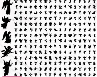 Angel Svg-bundel, kerstengelen Svg, biddende engel Svg, Angel Clipart, Angel Silhouette, Angel Vector, gesneden bestanden, png, Instant Download