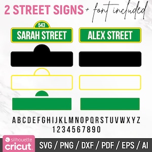 Letrero de calle SVG, Letrero de calle personalizado, Letrero de calle personalizado, Letrero de calle PNG, Letrero de calle Clipart, Letrero de calle DXF, EPS, Cricut, Silueta