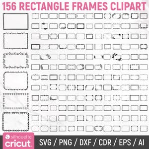 Rectangle Frame Svg Bundle, Vintage Frame Svg, Rectangle Svg, Geometric Svg, Rectangle Frame Clipart, Frames Silhouette, Instant Download