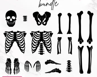 Skeleton Parts Svg, Skeleton Svg, Halloween Skeleton Svg, Skeleton Bones Clipart, Body Parts Svg, Skeleton Costume Svg, Instant Download