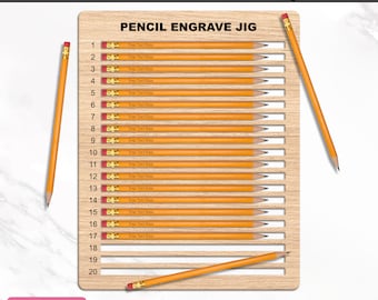 Pencil Jig Svg, Pencil Jig Engrave Template, Laser Ready Pencil Jig Template, Pencil Jig Dxf, Jig Laser Machine, Pencil Engraving, Cricut