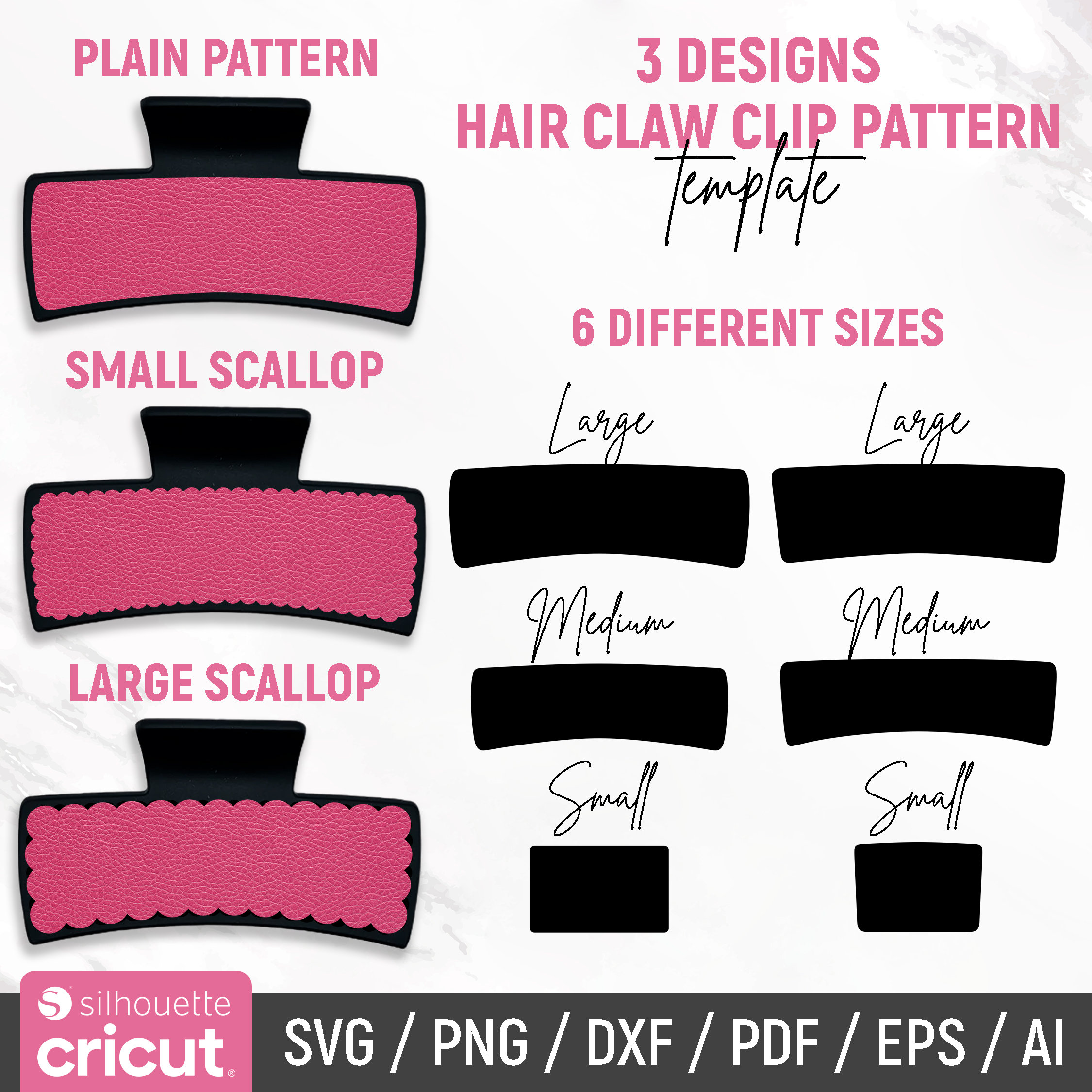 Hair claw clip template svg, hair claw cover template, leather hair claw  pattern, custom faux leather claw clip design, dxf, laser cut file - etsy
