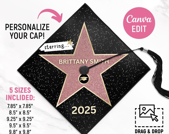 Stars Graduation Cap Personalized Graduation Cap Topper, Custom Grad Cap Topper, Class of ...