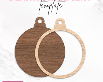 Archivos SVG para adornos en blanco, adornos de madera personalizados, adornos redondos, archivos láser para adornos, adornos navideños, proyectos DIY, descarga instantánea