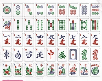 Full Mahjong Tiles Pattern Svg, American Mahjong Svg, Mahjong Tile Svg, Game Tiles, Mahjong Pattern, Mahjong Clipart, Png, Instant Download