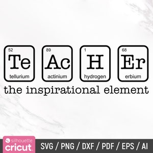 Teacher Inspirational Element Svg, Teacher Appreciation Svg, Teacher Life Svg, Teacher Facts Svg, Cut Files For Cricut, Sublimation Design