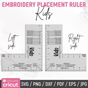 T-shirt Embroidery Logo Placement Guides, Kids T-shirt Alignment Tool Svg, Left & Right Side, T-shirt Ruler Svg, Embroidery Placement Ruler