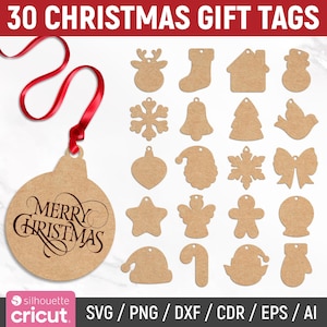 Weihnachten Geschenkanhänger Bundle, Weihnachten Tag Laser-Datei, Tag geschnitten Datei, druckbare Tag Vorlage, Geschenkanhänger svg, Tag svg, Png, sofortiger Download