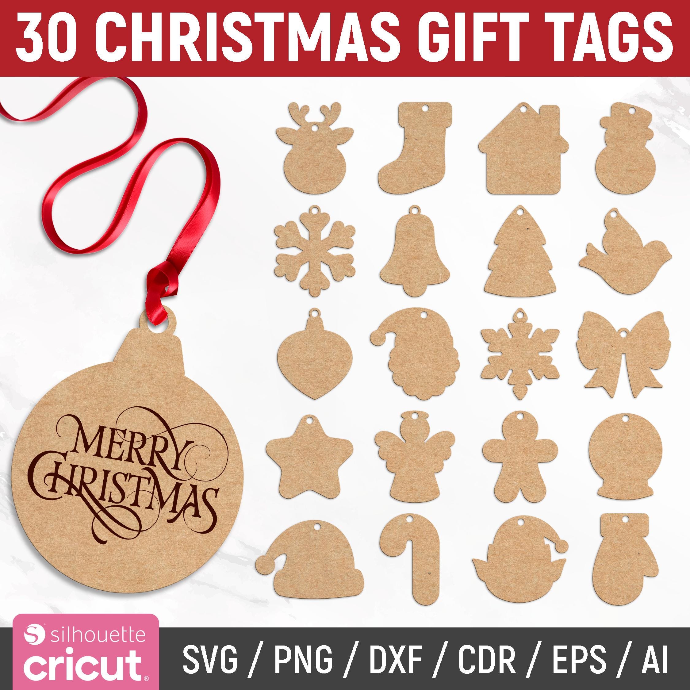 Christmas Gift Tags Svg Bundle, Christmas Tag Laser File, Tag Cut File, Printable Tag Template, Gift Tag Svg, Tag Svg, Png, Instant Download