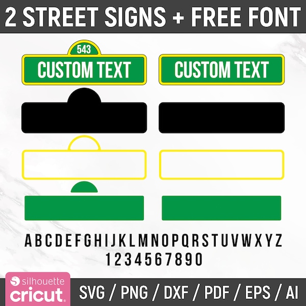 Street Sign Svg, Custom Street Sign, Street Sign Personalize, Street Sign Png, Street Sign Clipart, Street Sign Dxf, eps, Cricut, Silhouette