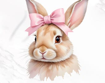 Kanin påskkokett png, akvarell kanin png, påsk png, påskkokett rosett png, flickaktigt påsk png, vår png, sublimeringsdesign