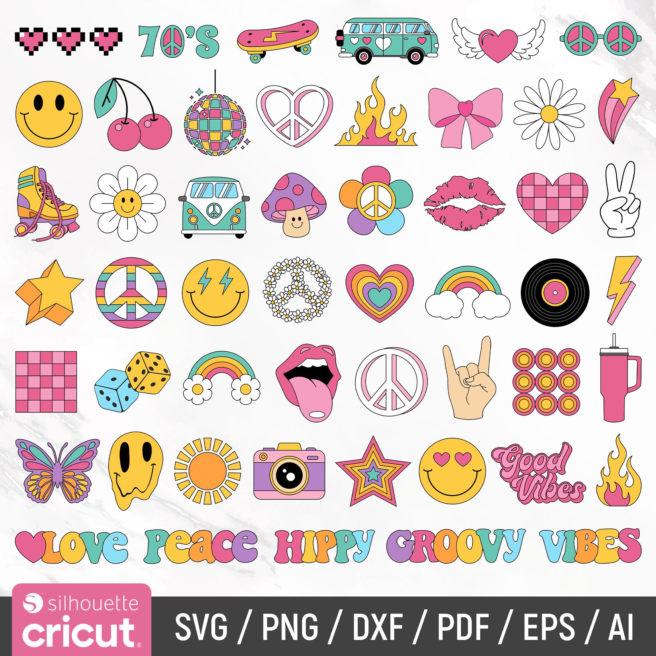 Happy Face Svg, Retro Svg, Groovy Svg, Daisy Flower Svg, Trendy Svg ...