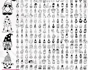 Christmas Gnome Svg Bundle, Gnome Clipart, Gnome Silhouette Svg, Gnomes Merry Christmas Svg, Gnomies Svg, Cut Files, Png, Instant Download