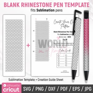 Strass-penpatroon, blanco strass-pen sjablonen, SS10, strass-patroon, honingraatpatroon, sublimatiepen, Instant Download