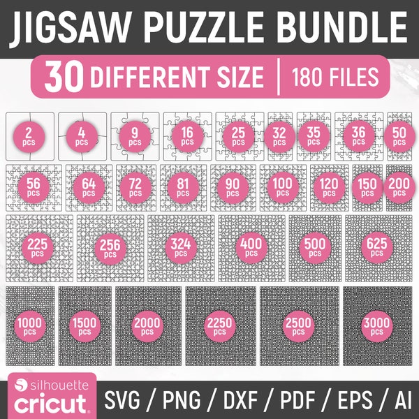 Puzzle Svg Templates, Jigsaw Puzzle Svg, Puzzle Cut template, Puzzle Piece Svg, Laser Cut Puzzle Svg, Puzzle Pieces, Glowforge Puzzle Files