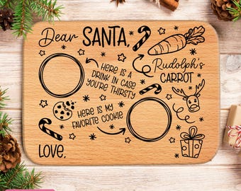 Dear Santa Tray Svg, Christmas Svg, Santa Tray Svg, Santa Plate Svg, Santa Milk Cookies Svg, Cookies for Santa Svg, Dxf, Instant Download