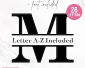Alphabet Split Monogram Svg Bundle, Split Monogram Letters Svg, Family Monogram Svg, Monogram Font Alphabet, Monogram Svg Files, Cricut