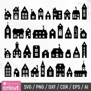 File Plotter Case Svg, Clipart Casa, Case di Natale Svg, Pacchetto Casa, File Taglio Laser, Cricut, Silhouette, Glowforge, Download Istantaneo