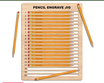 Pencil Jig Svg, Pencil Jig Engrave Template, Laser Ready Pencil Jig Template, Pencil Jig Dxf, Jig Laser Machine, Pencil Engraving, Cricut