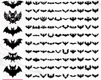 Paquete de archivos SVG de murciélagos, SVG de murciélago de Halloween, murciélago de Halloween, SVG de murciélago nocturno, SVG de Halloween, imágenes prediseñadas de murciélagos, SVG de murciélago vampiro, archivos de corte, descarga instantánea