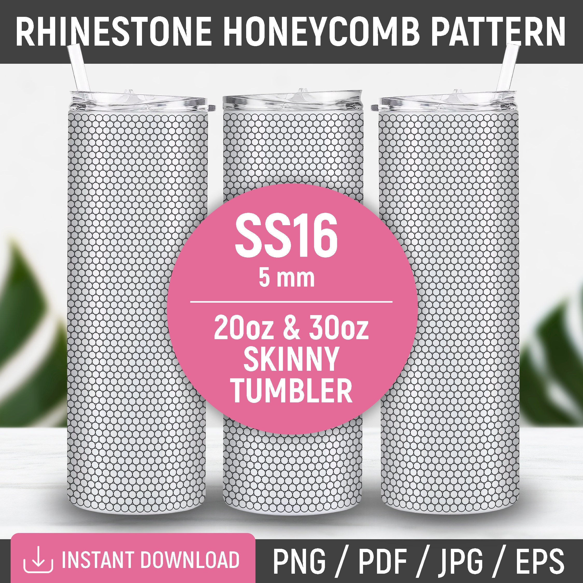 Blank Rhinestone Pattern, Rhinestone Template, Honeycomb Pattern, SS16 ...