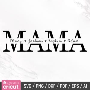 May include: Black and white graphic design with the word "MAMA" in large letters. The text "Mary Jackson Sophia Adam" is written in a smaller font below the word "MAMA".