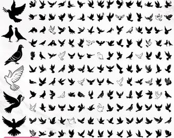 鳩のSVGバンドル、鳩のSVG、オリーブの枝を持つ鳩のSVG、平和の鳩のSVG、鳩のクリップアート、鳩のシルエット、鳥のSVG、PNG、即時ダウンロード