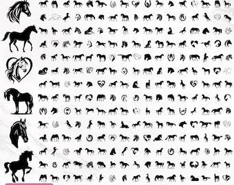 Horse Svg Bundle, Horse Head Svg, Horse Lover Svg, Horse Clipart, Horse Silhouette, Horse Vector, Horse Shoe Svg, Cut File, Instant Download