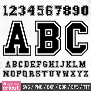 Varsity Font Svg, Jersey Font Svg, Sport Font, College Font, Varsity Letters Svg, Alphabet Svg, Numbers Svg, Football Font, Instant Download