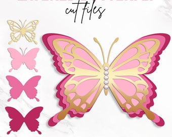 Butterfly Svg, 3D Butterfly Svg, Butterfly Template, Layered  Butterfly, Butterfly Clipart, Butterfly Wall Decor, Dxf, Png, Instant Download