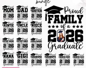 Paquete SVG de "Graduado Orgulloso 2026", SVG de Graduación, SVG de "Graduado Orgulloso", SVG de Familia de Graduados, SVG de Graduado, Foto de Graduación 2026, Descarga Instantánea