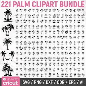 Paquete de imágenes prediseñadas de palmeras, imágenes prediseñadas de palmeras, imágenes prediseñadas de palmeras, imágenes prediseñadas de palmeras, imágenes prediseñadas de vida playera, silueta de palmera, vector de palmera, descarga instantánea