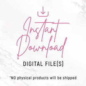 Pode incluir: Texto rosa sobre um fundo de m&aacute;rmore branco que diz "Download instant&acirc;neo" com um &iacute;cone de seta para baixo acima do texto. Abaixo do texto est&aacute; "ARQUIVO(S) DIGITAL(IS)" e "*NENHUM produto f&iacute;sico ser&aacute; enviado".