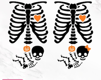 Baby Skeleton Svg, Pregnancy Skeleton Svg, Boy & Girl Skeleton Baby Svg, Mom To Be Svg, Halloween Svg, Pregnant Svg, DIY, Instant Download
