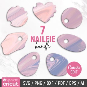 Nailfie Svg, Nailfie schijfsjabloon, nagelstyliste, nagel foto prop, Nail Tech, nagelstyliste, lasergesneden bestanden, Canva, silhouet, Cricut